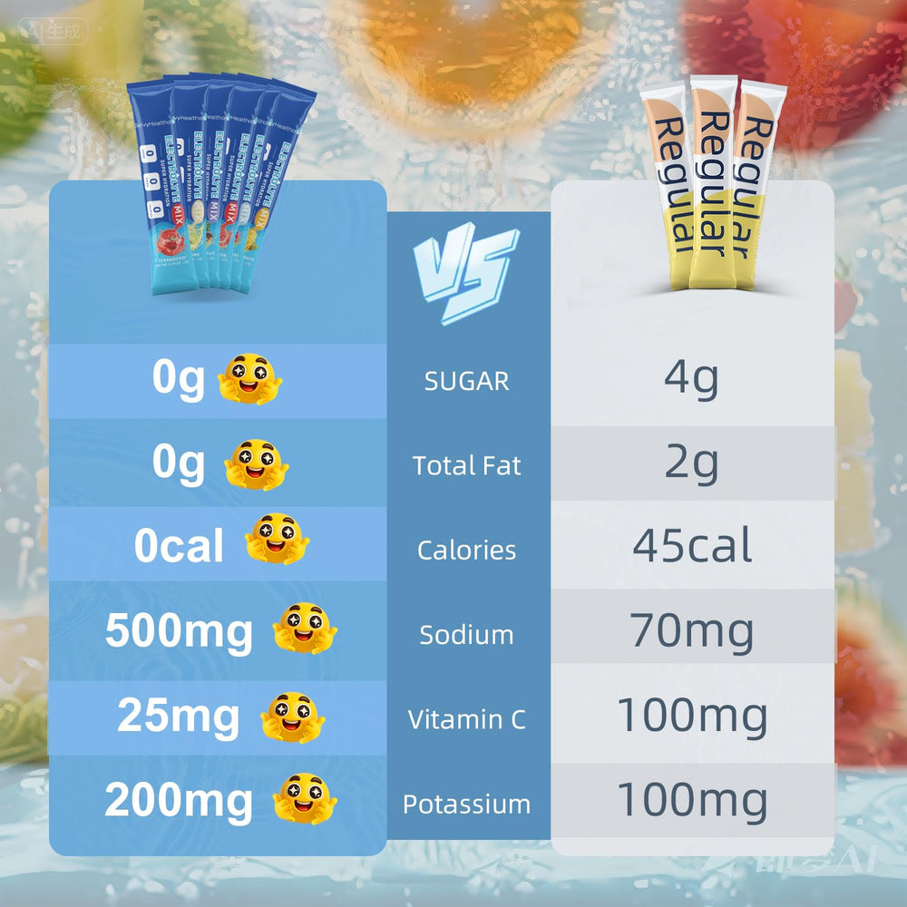 ClarivyHealthora electrolyte packets in watermelon for refreshing, zero-calorie hydration after workouts.