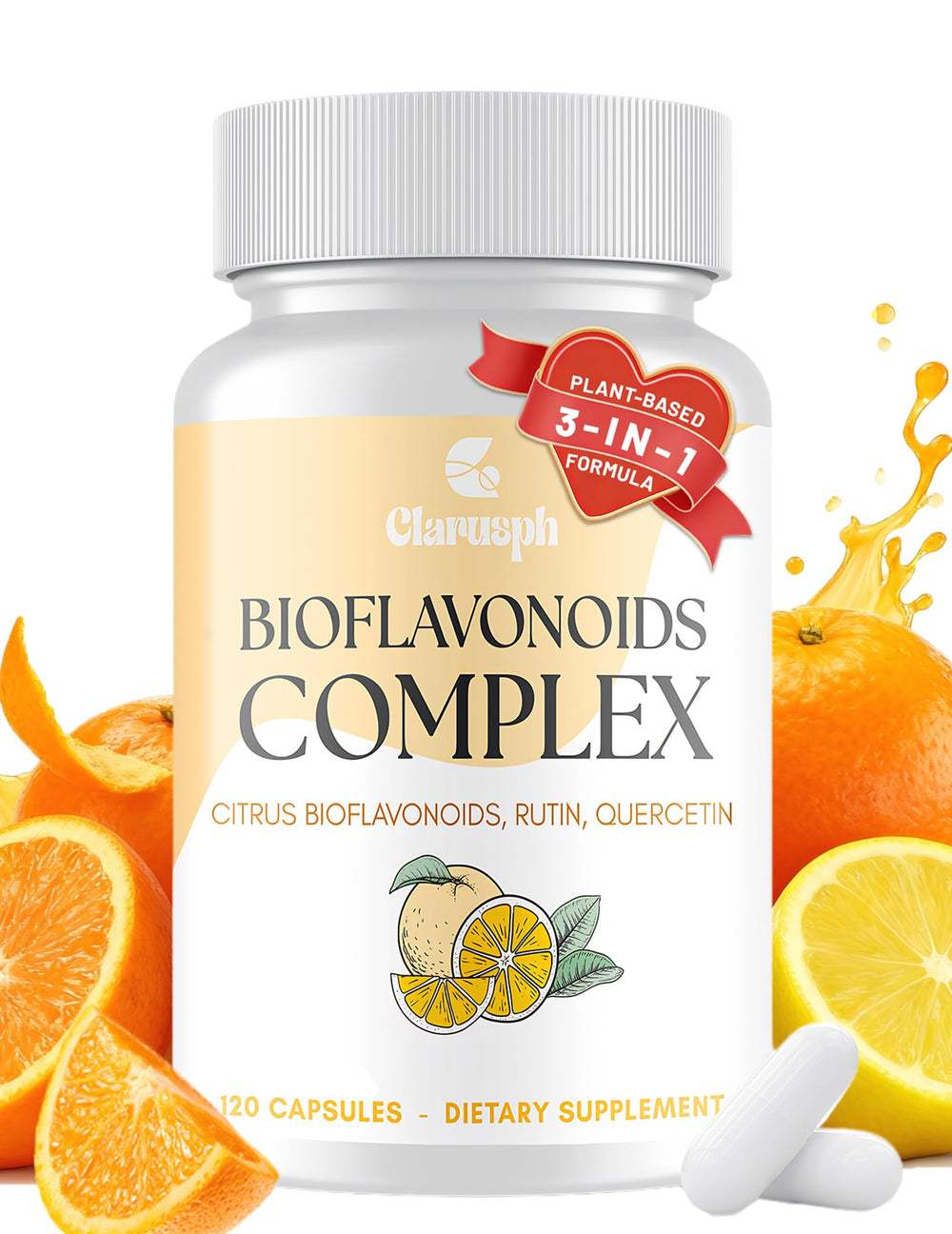 Clarusph Citrus Bioflavonoids bottle with capsules for antioxidant support