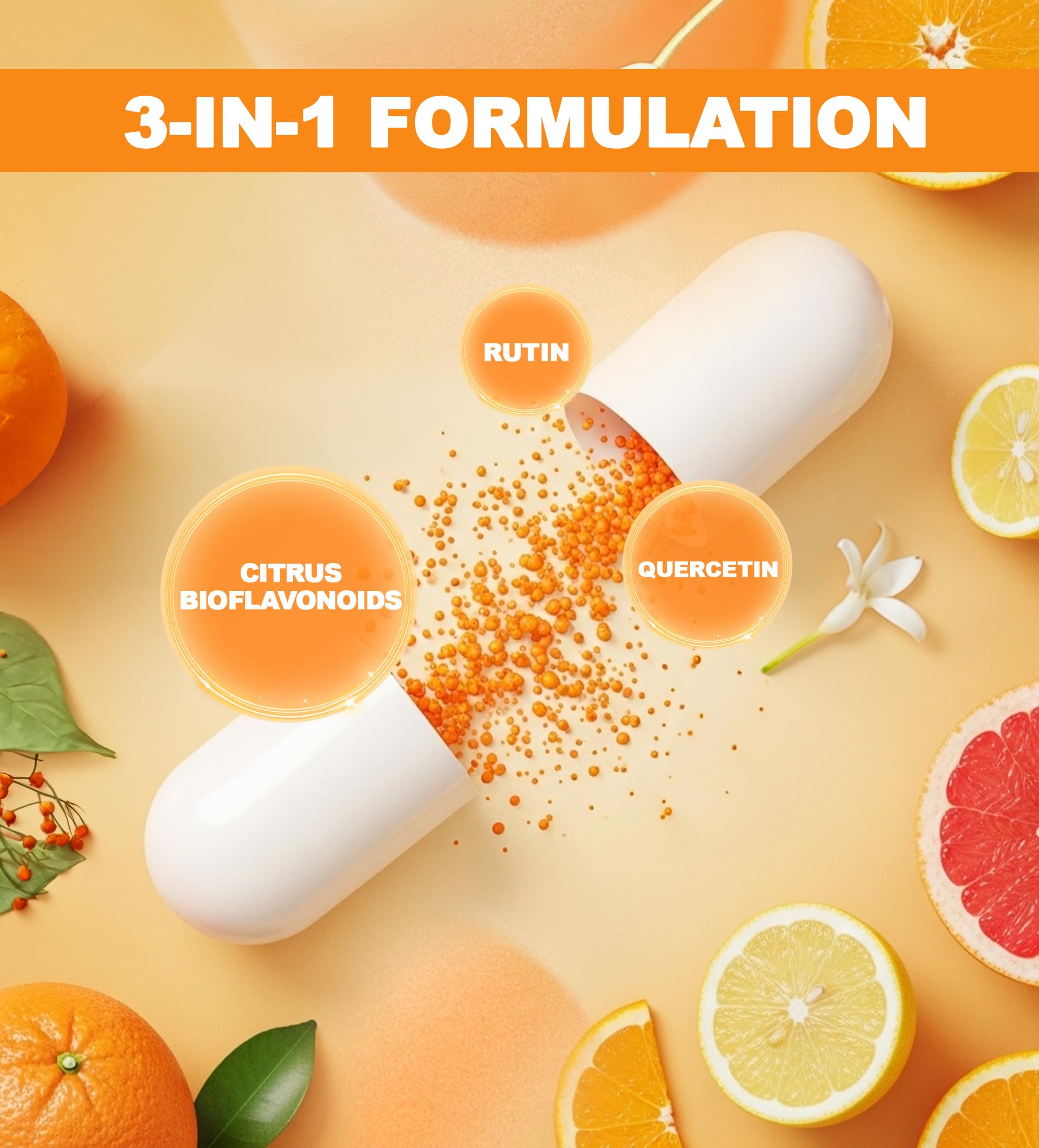 Clarusph citrus fruits illustration emphasizing natural plant-based ingredients