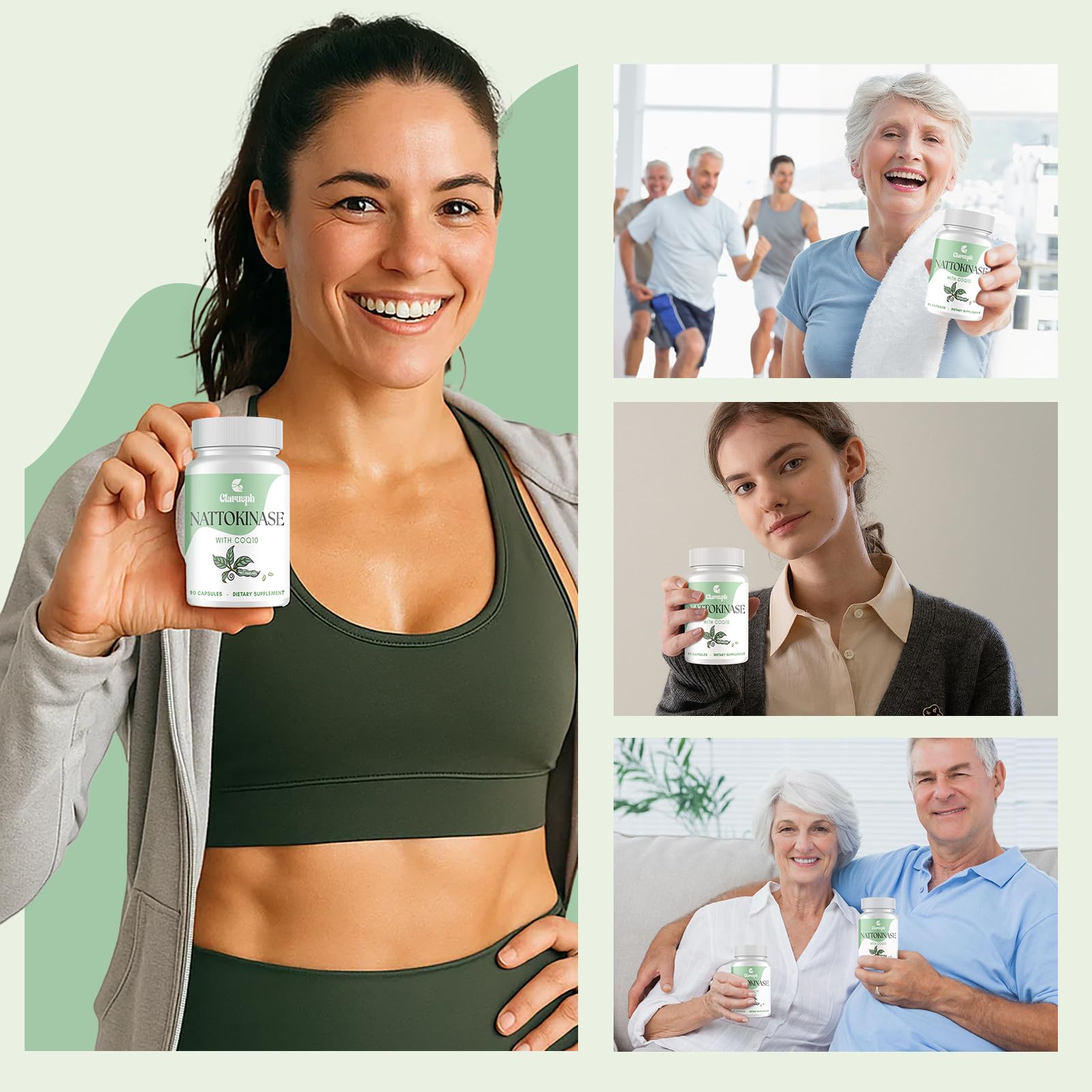 Clarusph gluten-free label close-up signaling allergy-friendly supplement