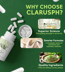 Clarusph NAC capsules on a bright surface for easy daily dosing.