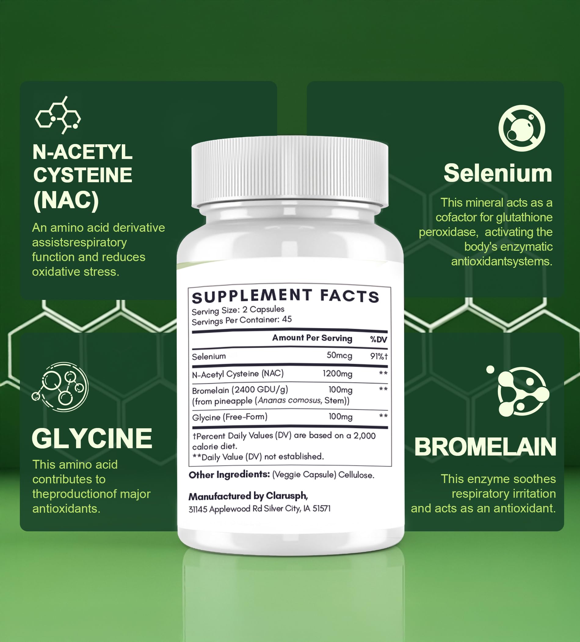 Clarusph NAC daily-dose setup demonstrating a simple routine.