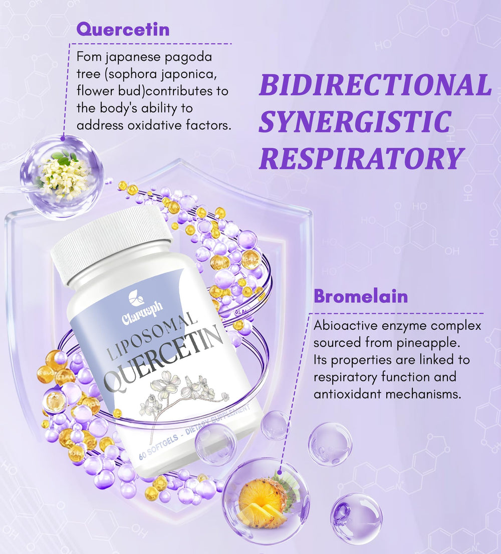 Clarusph Quercetin with Bromelain ingredient label shows gluten-free profile