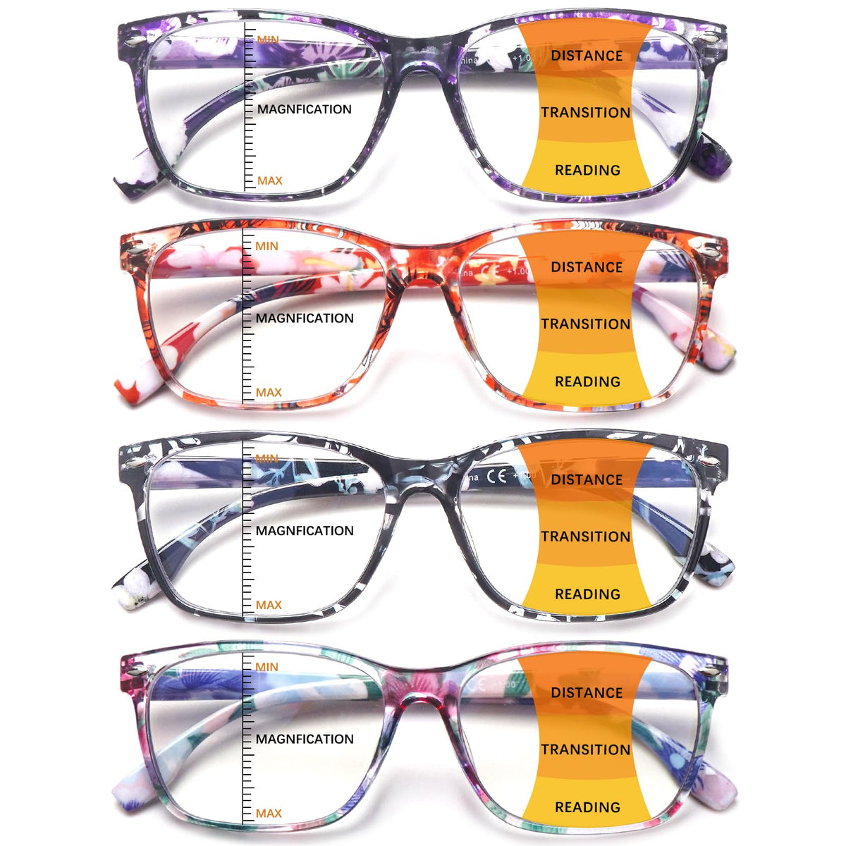 CLASAGA pattern-design-2 multifocus glasses front view for all-day wear