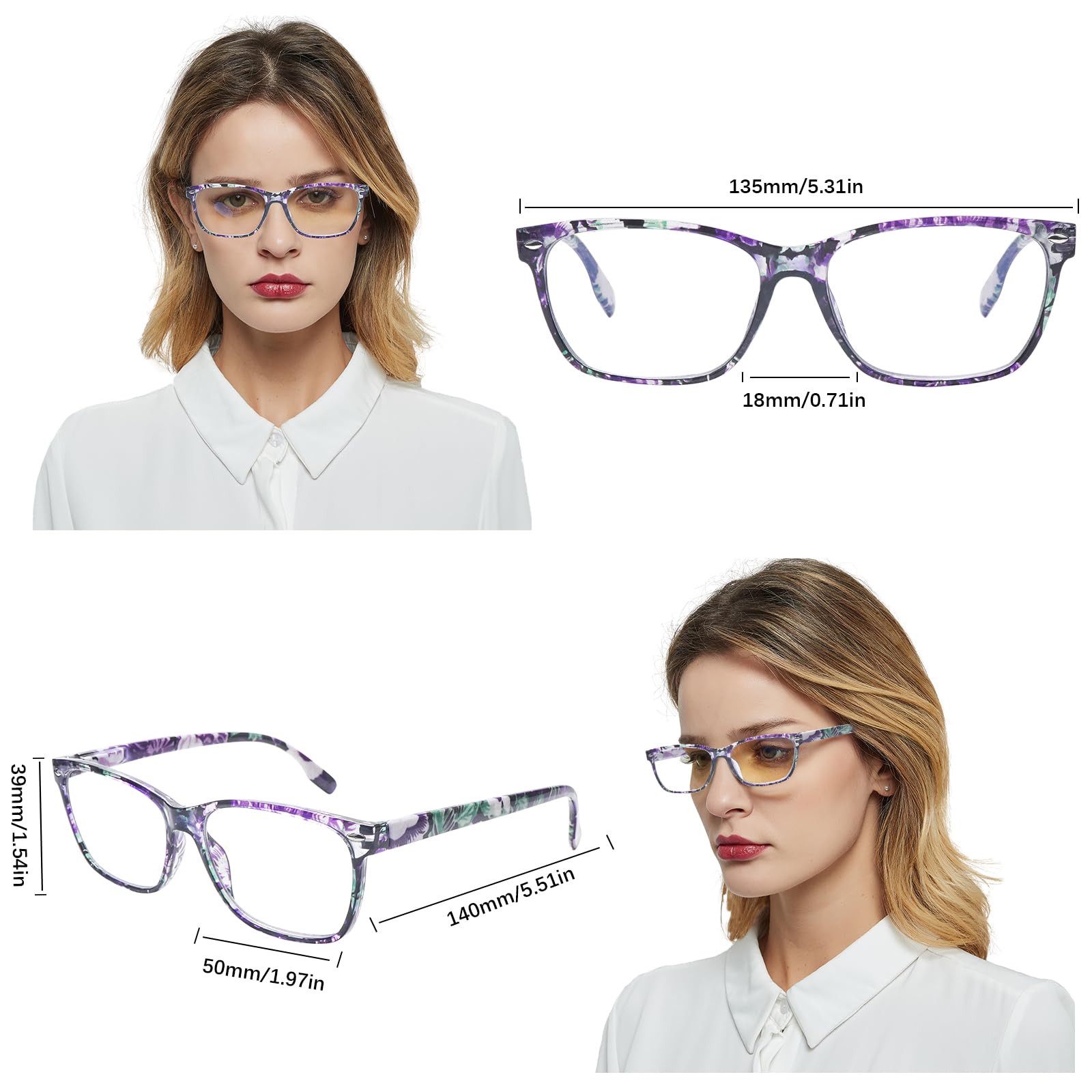 CLASAGA pattern-design-2 multifocus glasses worn for reading and screen time