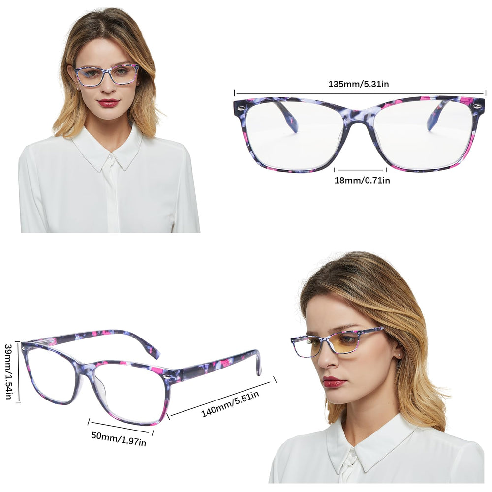 Close-up of CLASAGA glasses showing pattern print and lightweight frame