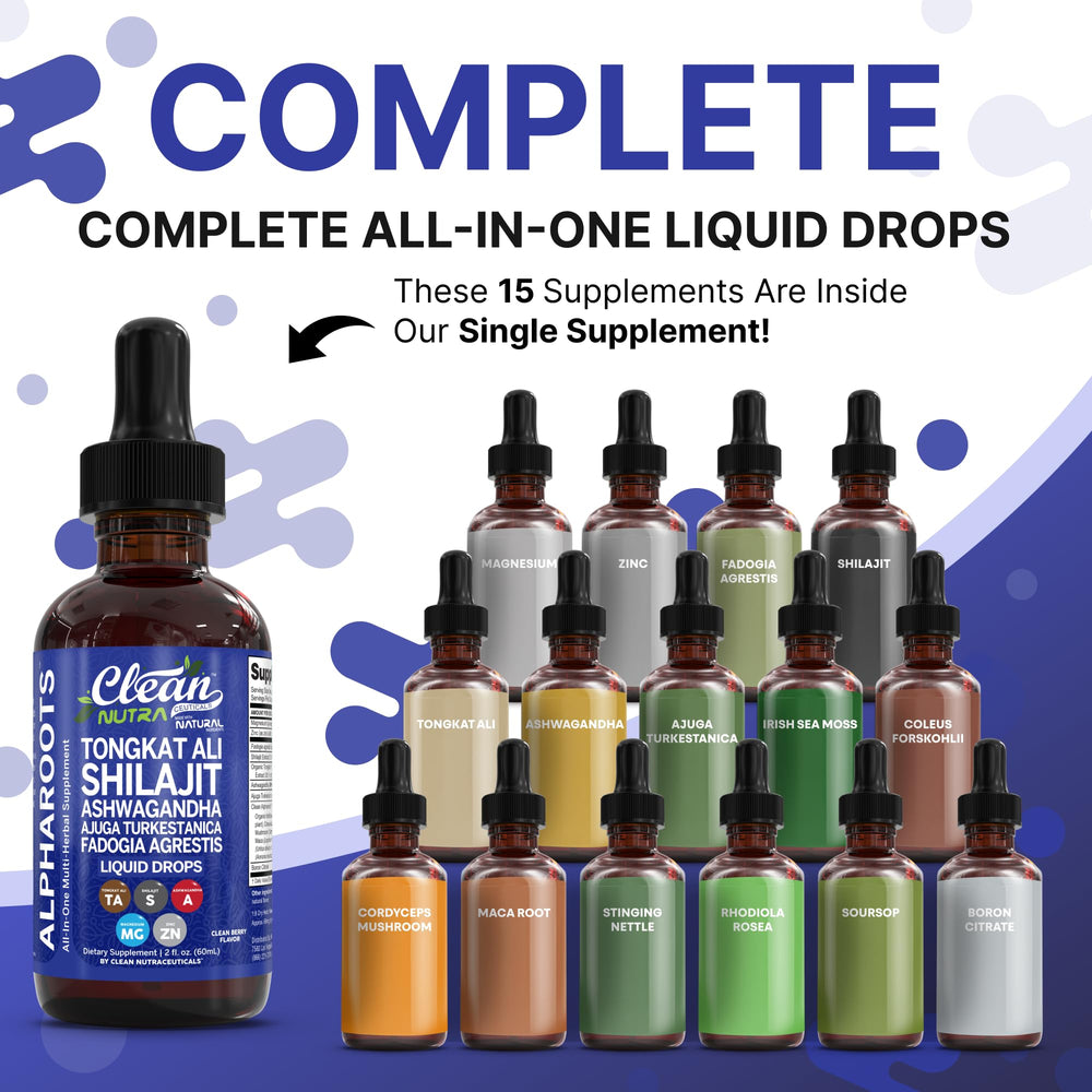 Clean Nutra Tongkat Ali Liquid Drops pour showing easy on the go dosing.