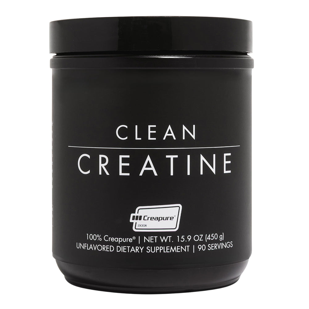 Clean Creatine powder unflavored bottle ready for versatile workouts and clean energy.