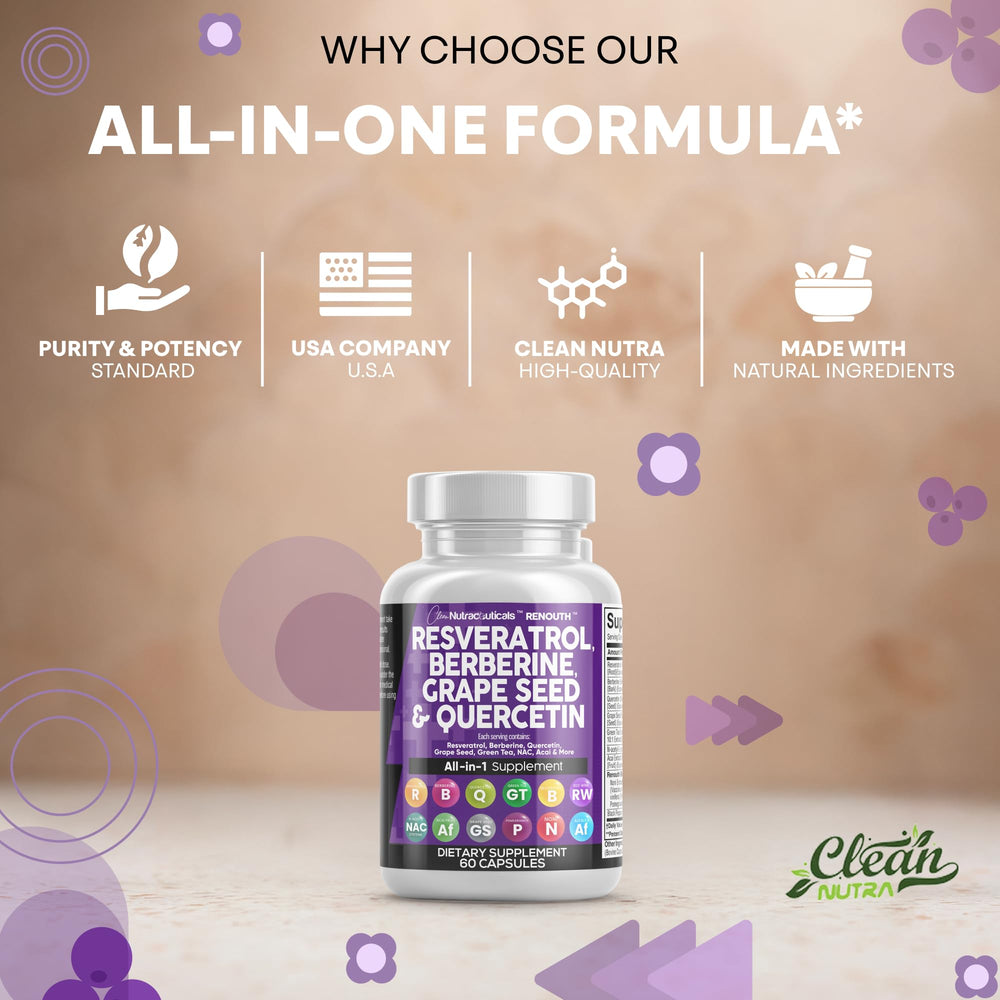 Renouth acai noni blueberry mix capsules emphasize berry-derived polyphenols