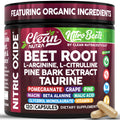 Clean Nutra Organic Beet Root Capsules – L-Arginine & L-Citrulline, 120 Vegan Pills