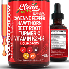 Clean Nutra Cayenne Pepper Drops bottle for daily vitality and balance.