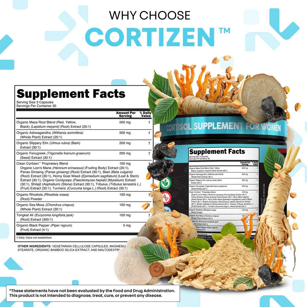 Clean Nutra Cortisol Sea Moss powder emphasizes minerals and gut-supporting nutrition.