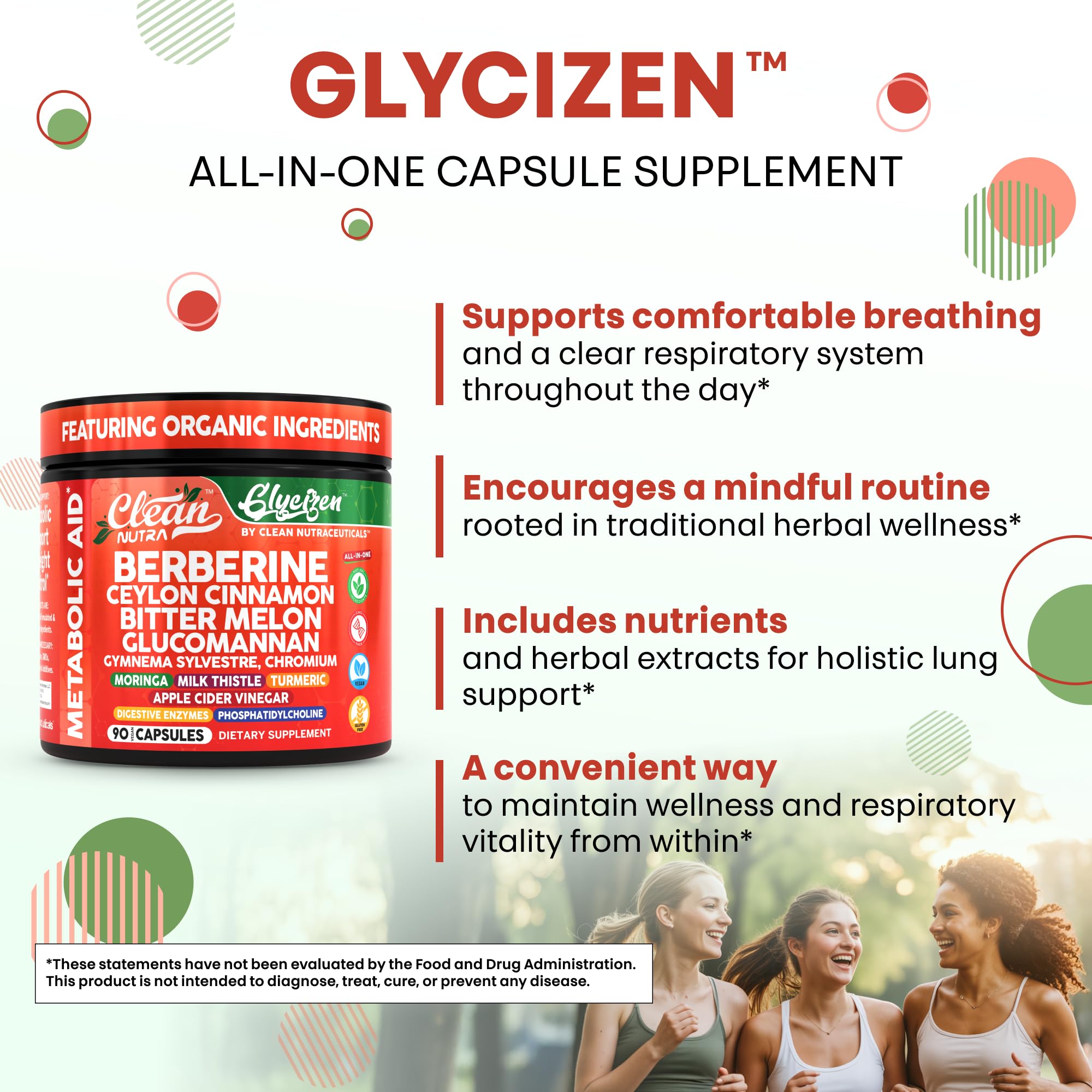 Two GlyciZen capsules daily pictured to illustrate a simple routine.