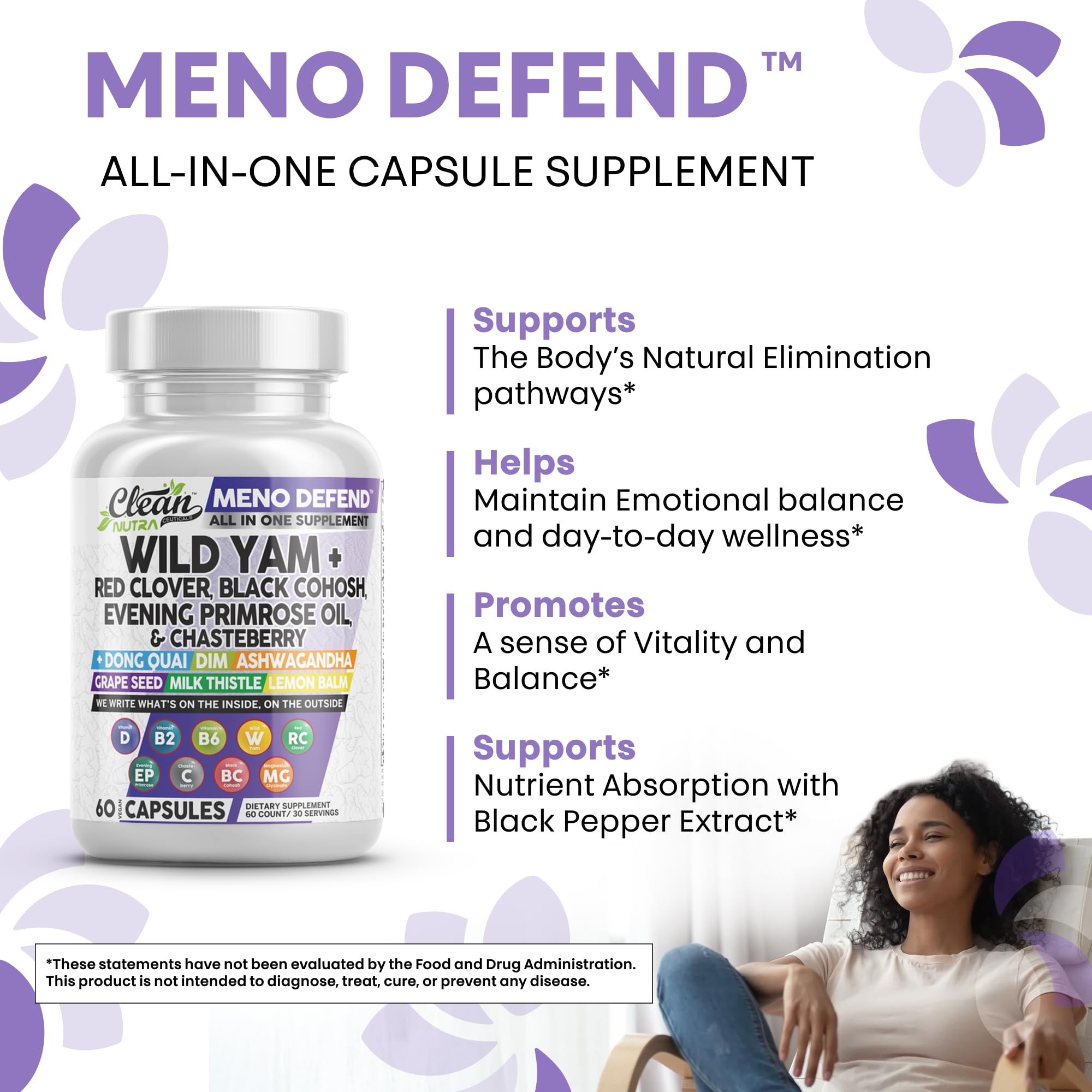 Clean Nutra Dong Quai Root capsules bottle offering gentle hormonal balance and comfort.