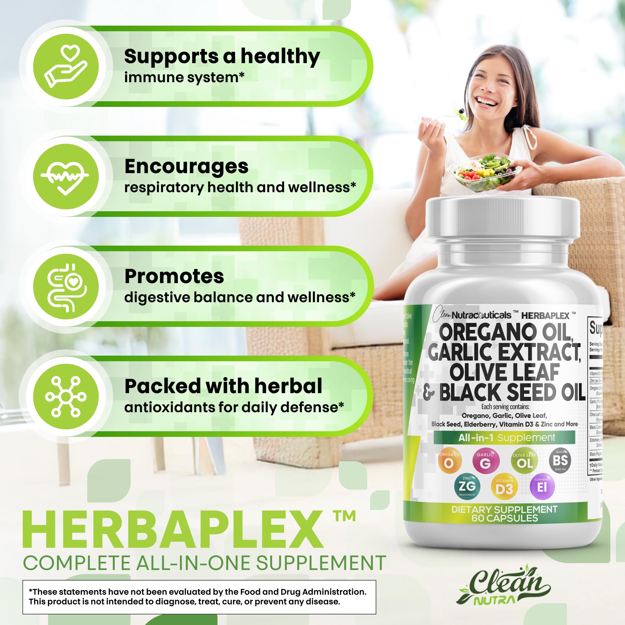 Clean Nutra elderberry capsules displayed as a convenient daily immunity option.