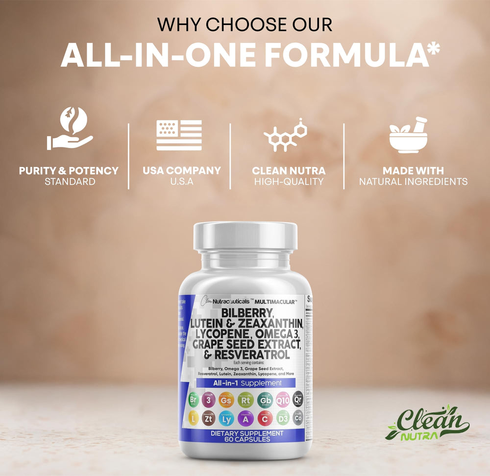 Clean Nutra Eye Vitamins packaging and branding on display