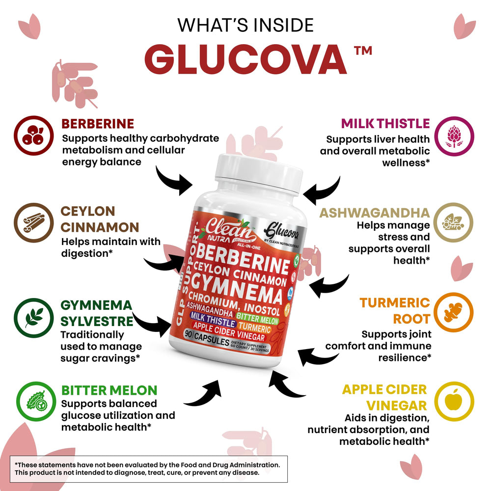 Bote Glucova con vinagre de manzana cápsulas para digestión equilibrada.