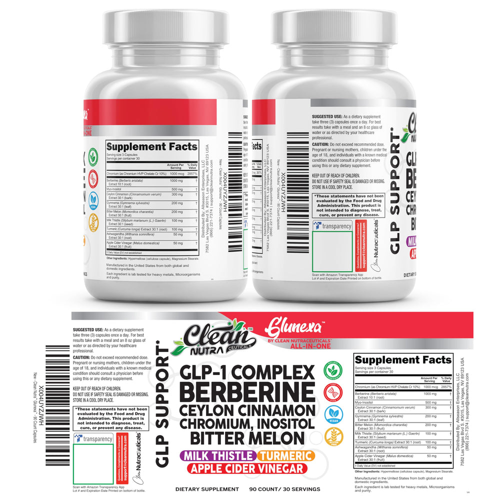Glunexa ashwagandha root segment emphasizing herbal blend richness