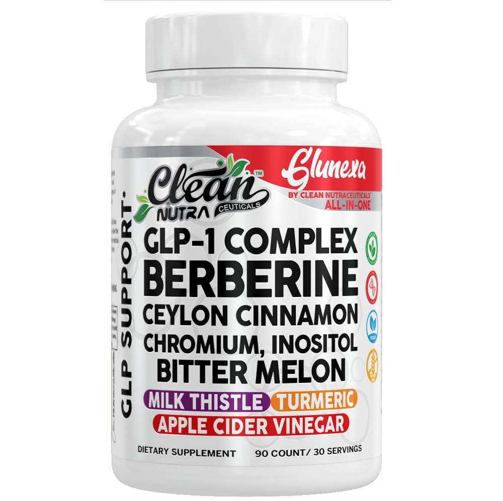 Clean Nutra Glunexa bottle front view showing daily GLP1 support packaging
