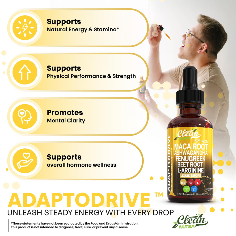 Clean Nutra L-Arginine drops aid muscle recovery and daily vitality.