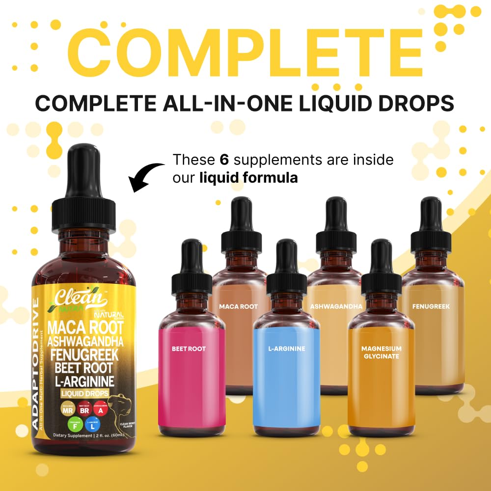Clean Nutra Maca Root Drops pour shows convenient daily dosing with a dropper.