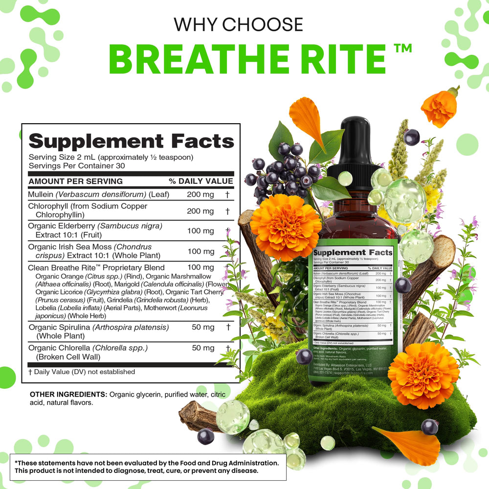 Clean Nutra Mullein Drops spirulina powder visual emphasizes vitality support.