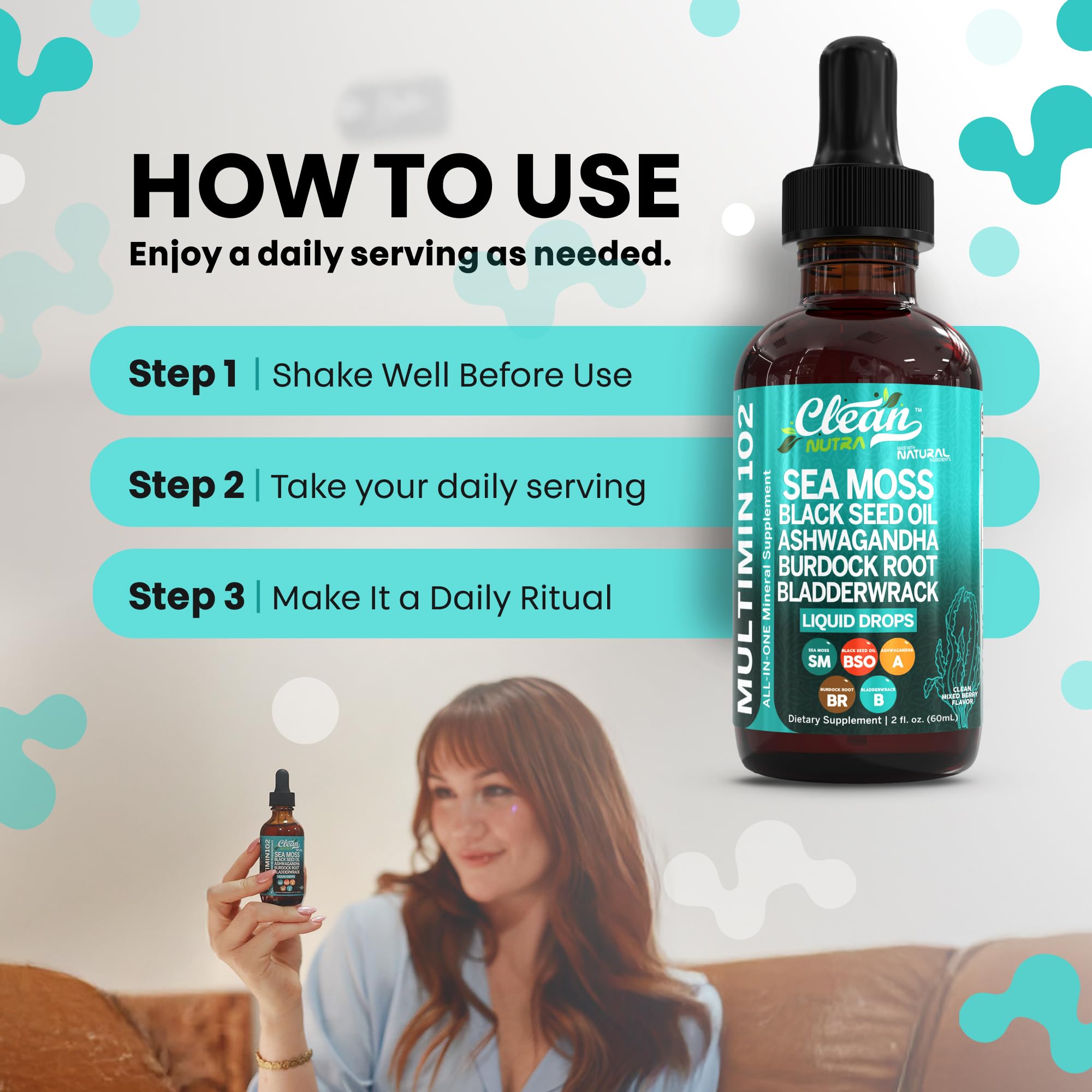 Clean Nutraceuticals Multimin102 drops mixed in water for easy daily use.