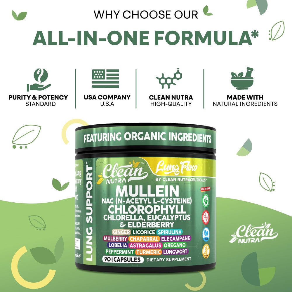 Clean Nutra NAC label highlighting a key oxygen support ingredient