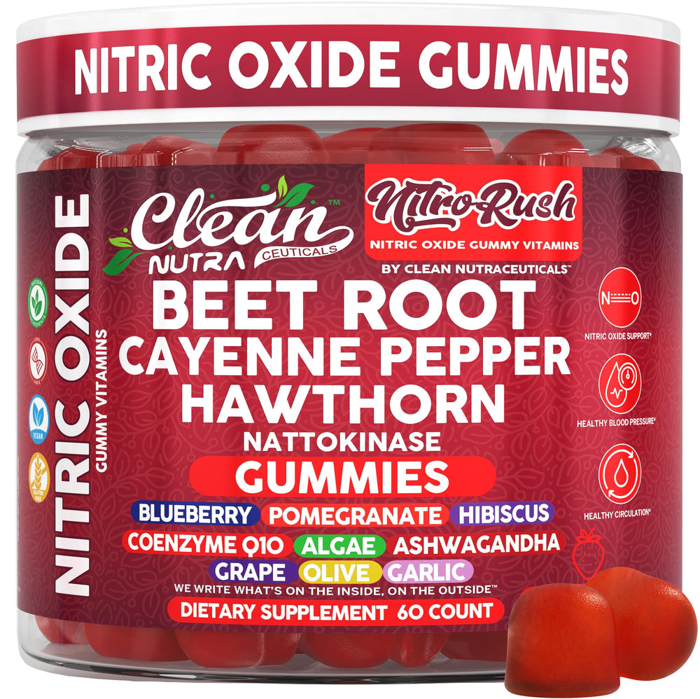 Clean Nutra Nitro Rush bottle front view with strawberry pineapple flavor for vitality