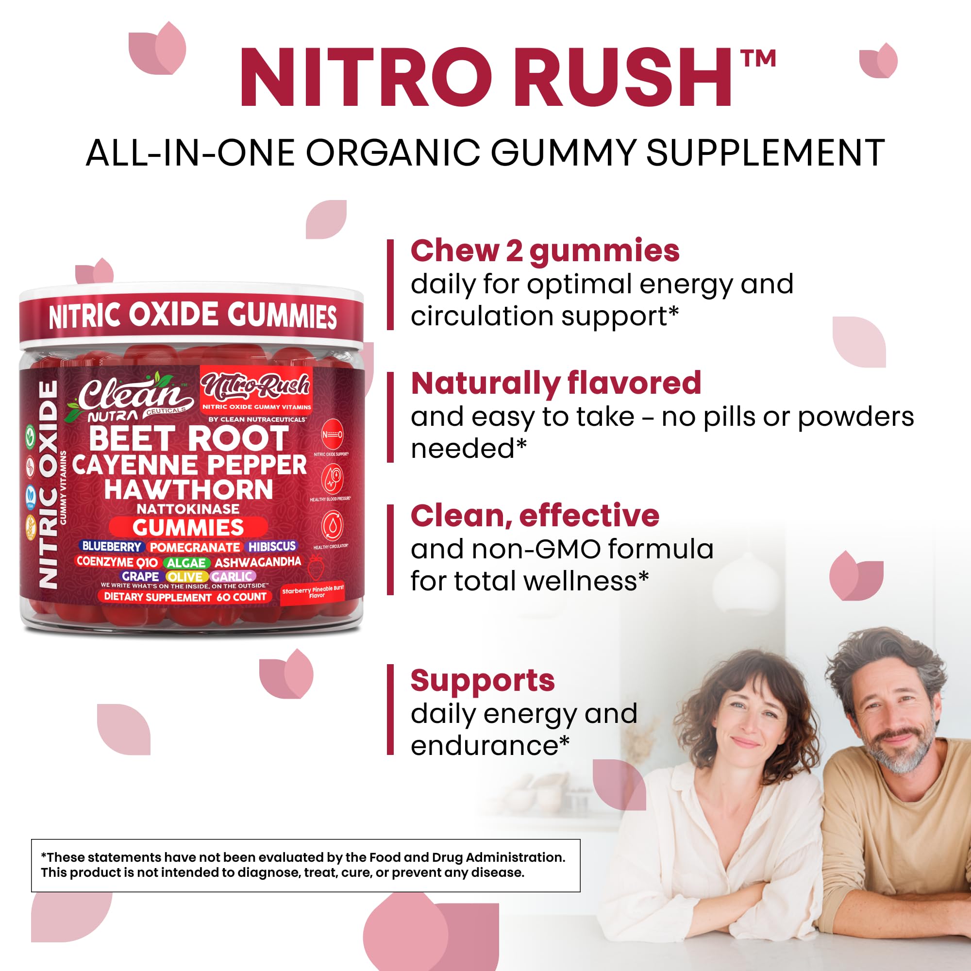 Clean Nutra Nitro Rush CoQ10 gummies highlighting energy-supporting coenzyme q10