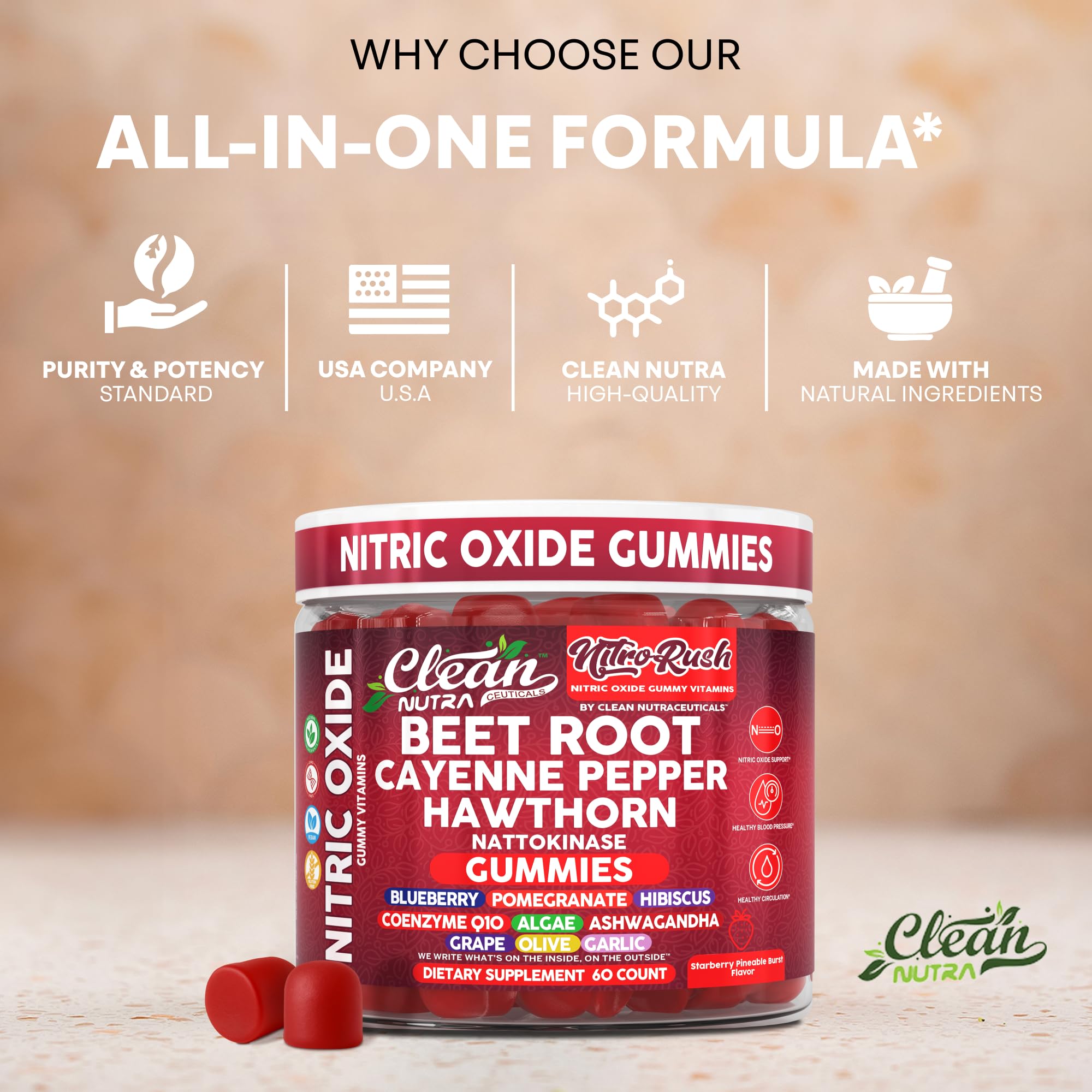 Clean Nutra Nitro Rush nattokinase-ingredient shot hints at blood flow support