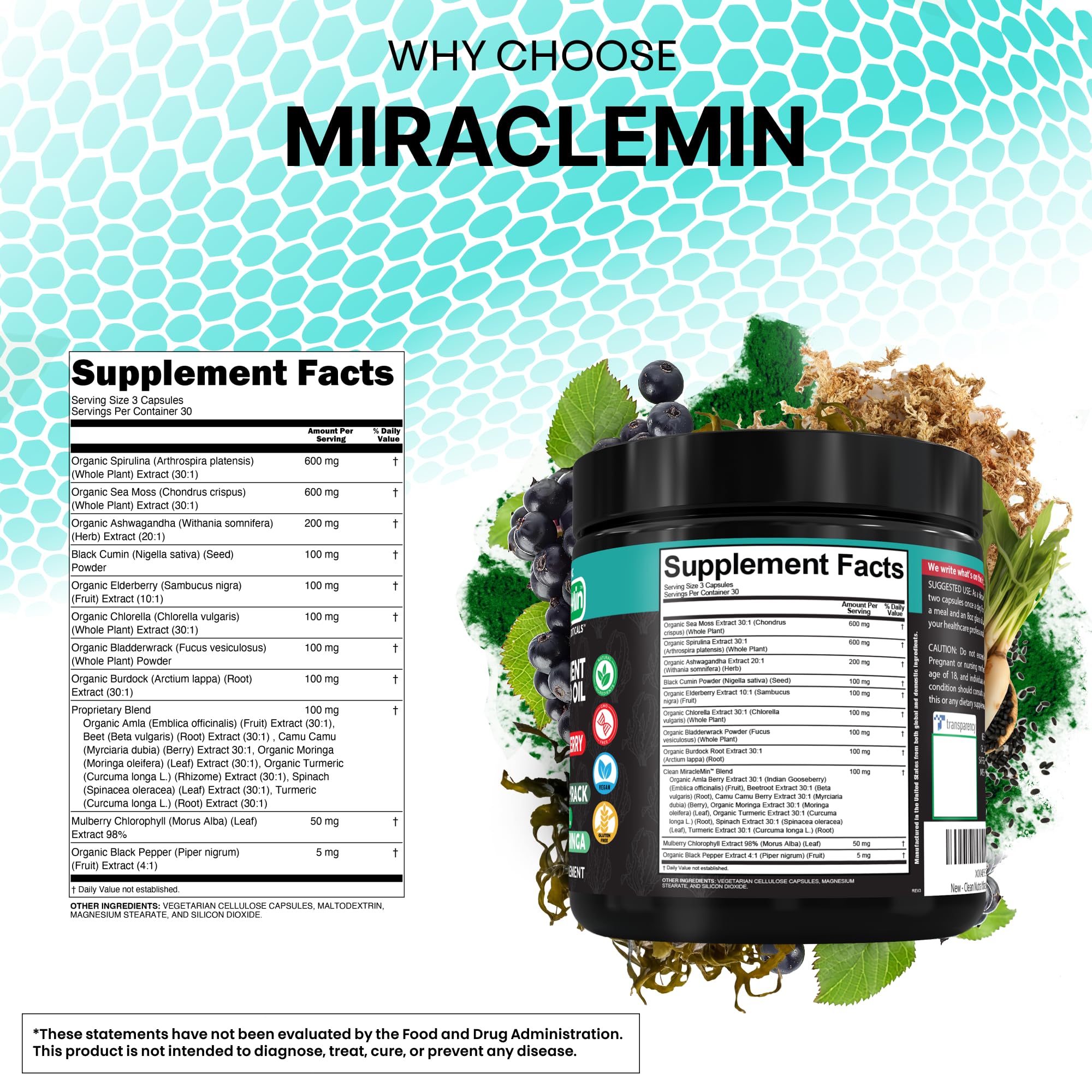 Clean Nutra Sea Moss Capsules with Ashwagandha promote calm focus and mood stability.