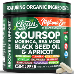 Clean Nutra Soursop bottle—antioxidant-support capsules for daily wellness