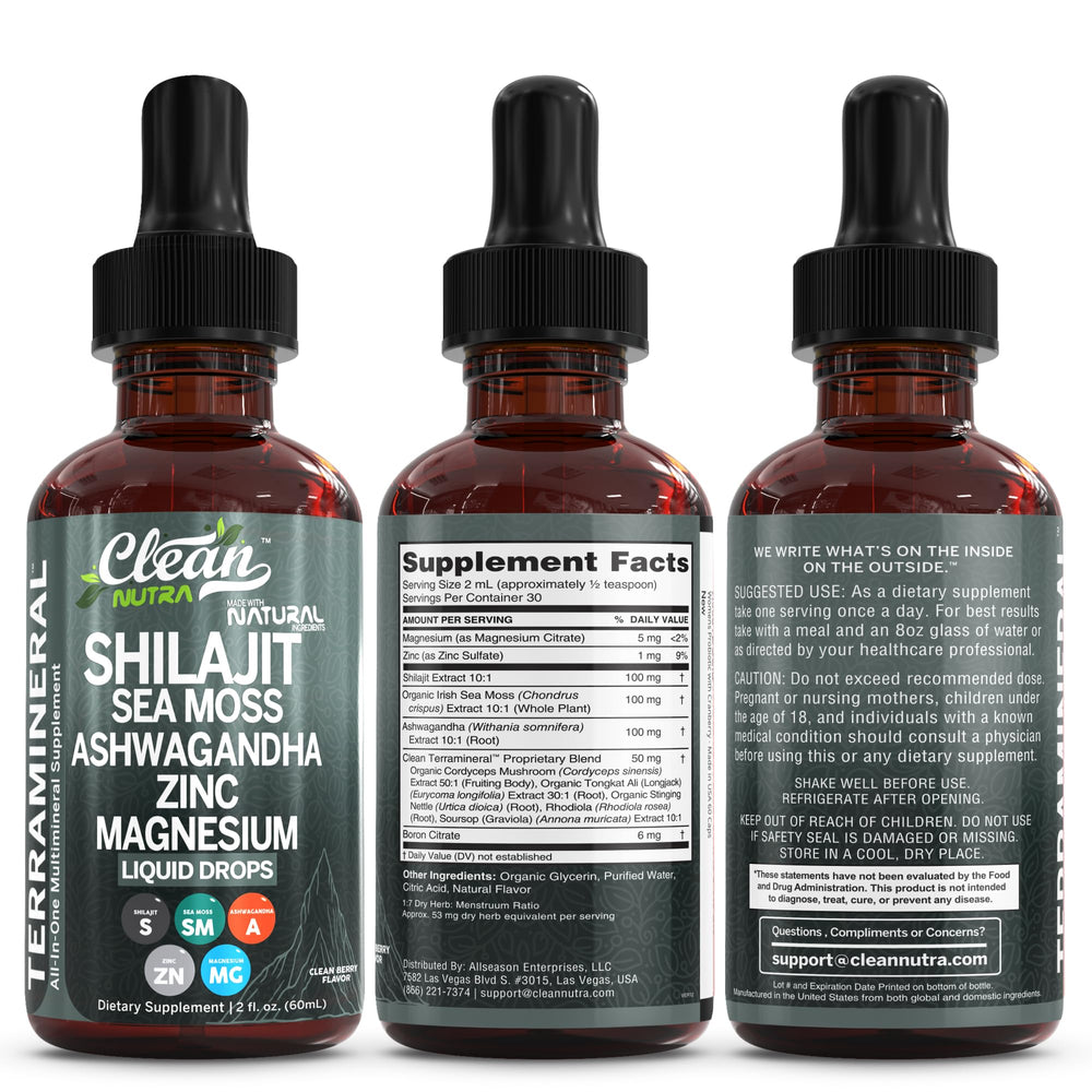 Clean Nutraceuticals Terra Mineral immune-support visuals suggesting gut and skin health potential.