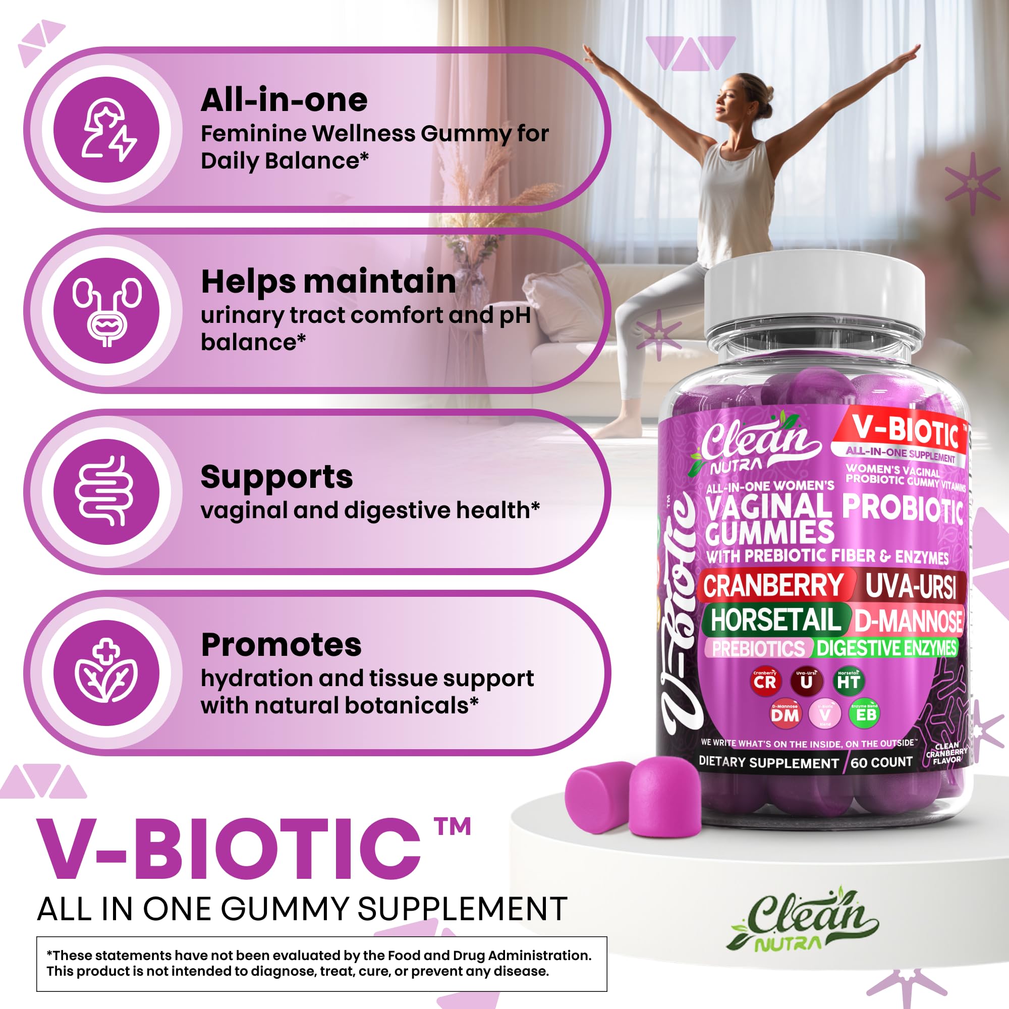 Clean Nutra UVA-URSI extract bottle, natural urinary comfort support