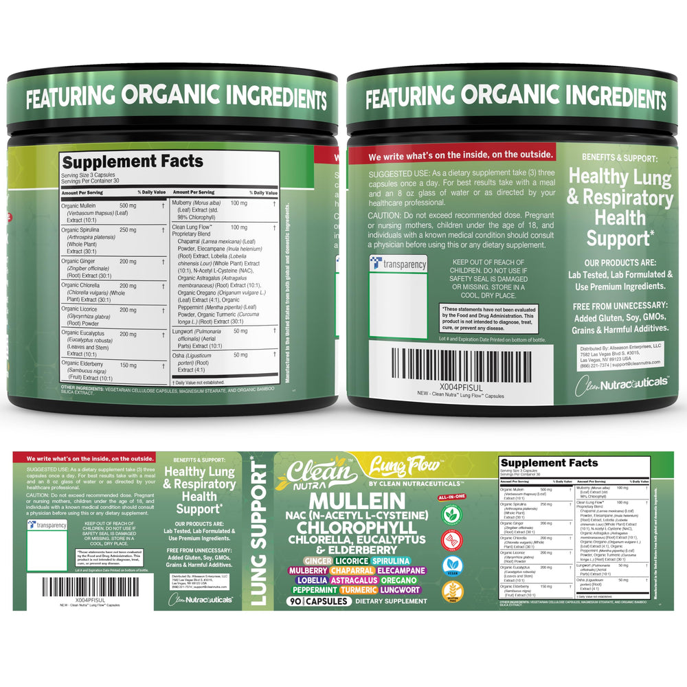 Clean Nutra vegan capsules pack emphasizing clean allergen free delivery