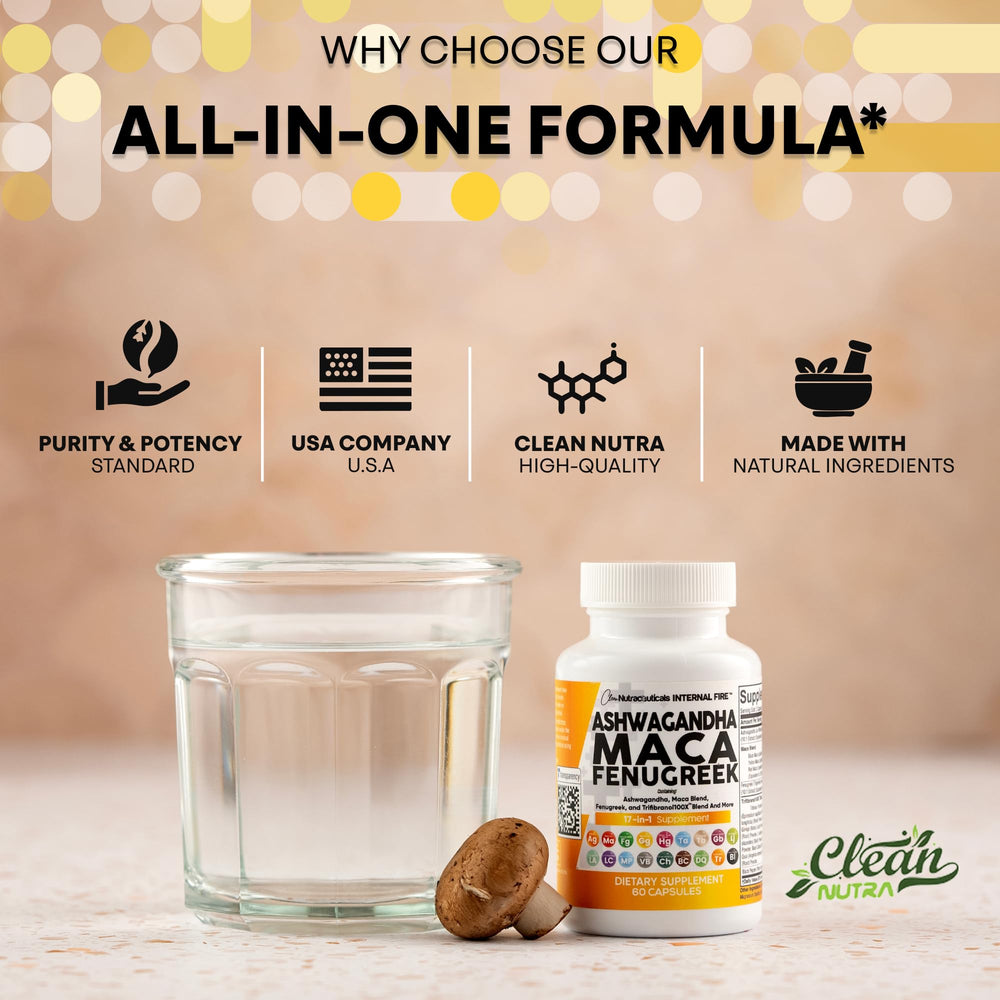 Clean Nutraceuticals 17-in-1 blend with maca ginseng in capsule form