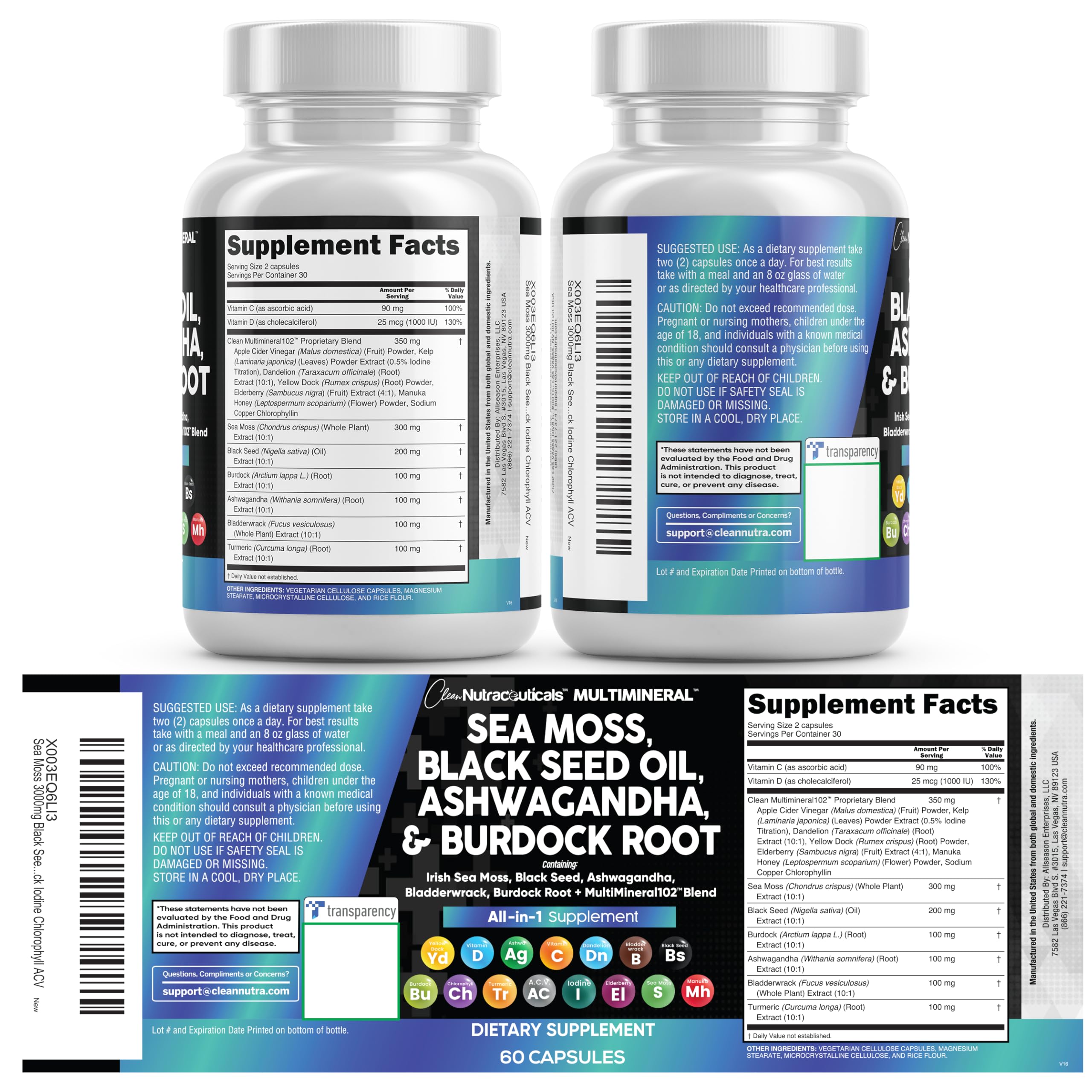 Clean Nutraceuticals 2-pack set, convenient two-bottle supply.