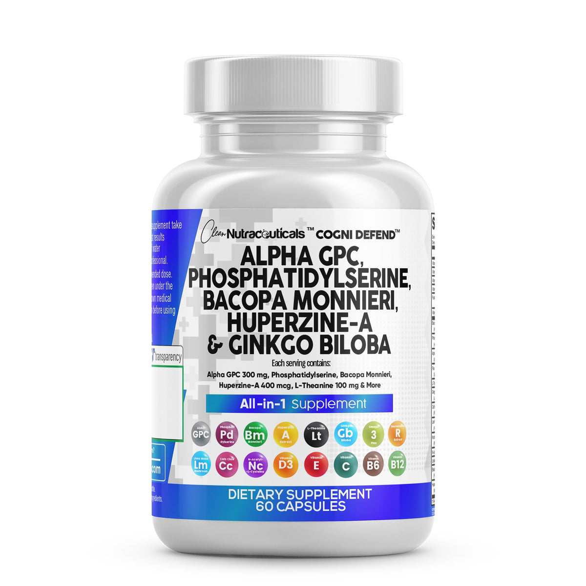 Clean Nutraceuticals Alpha GPC capsules for daily cognitive focus.