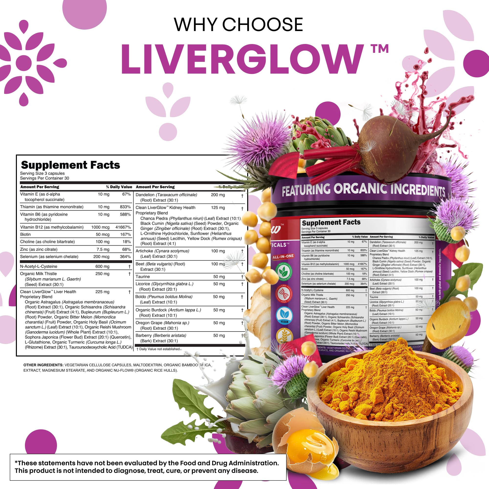 Clean Nutraceuticals artichoke-beet-root blend capsules for multi-ingredient support