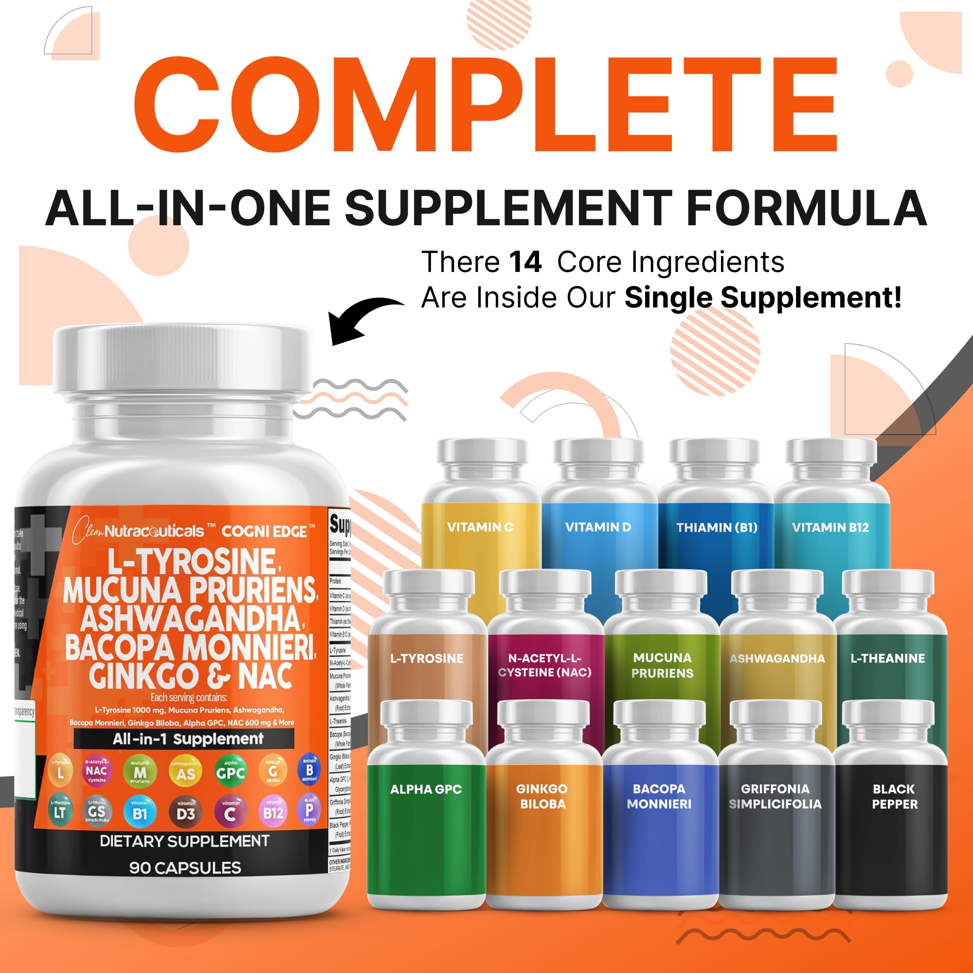 Clean Nutraceuticals Bacopa Monnieri capsule image for memory and concentration support.