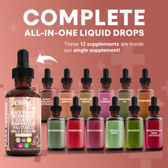 Clean Nutraceuticals Black Walnut Hull Drops bottle highlights digestive balance potential.