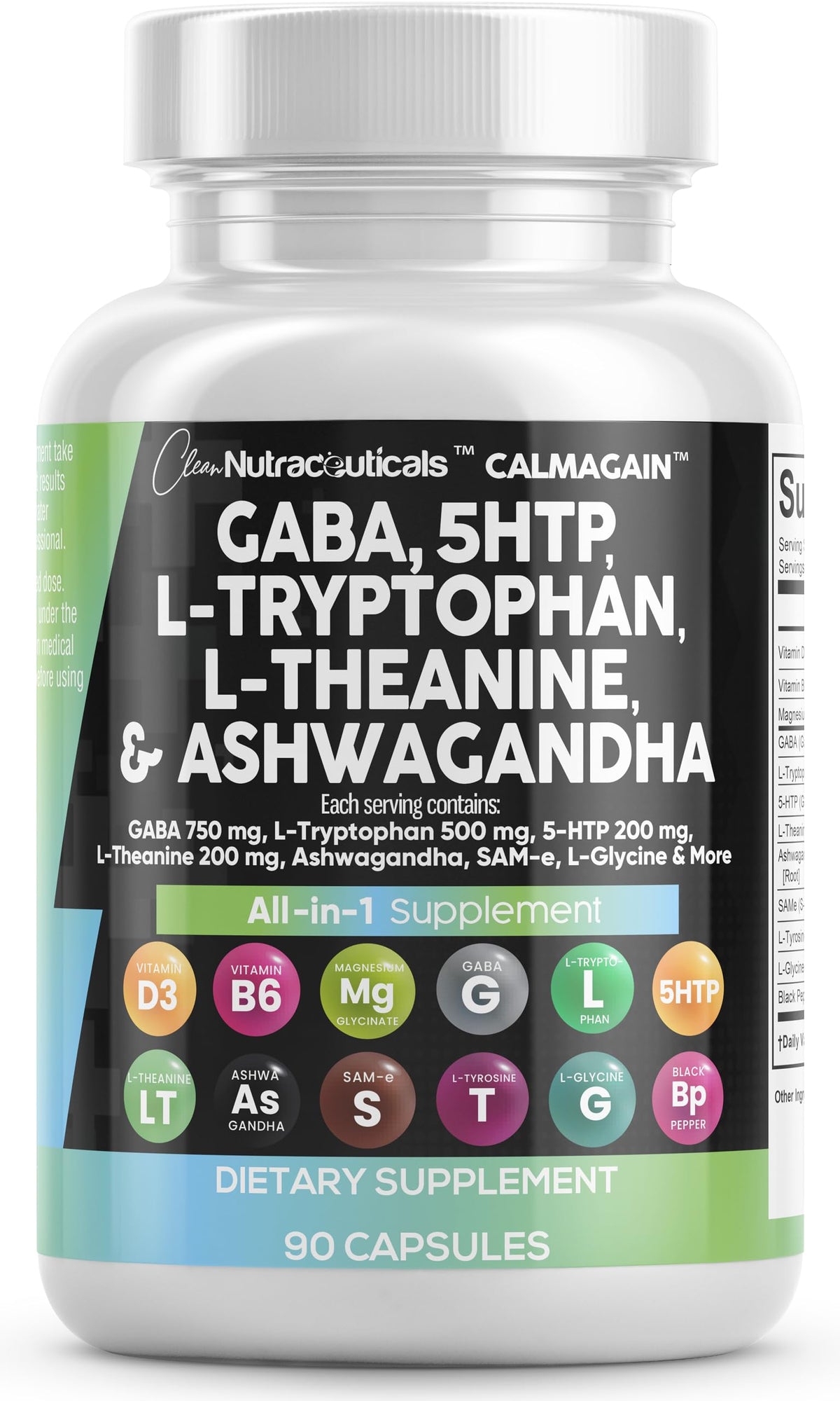 Clean Nutraceuticals CalmAgain bottle front supports daily mood balance.