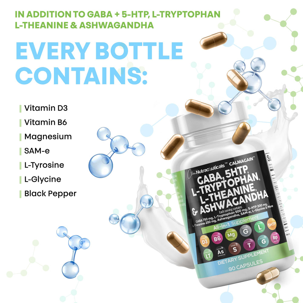 Clean Nutraceuticals CalmAgain glass bottle conveys premium quality and care.