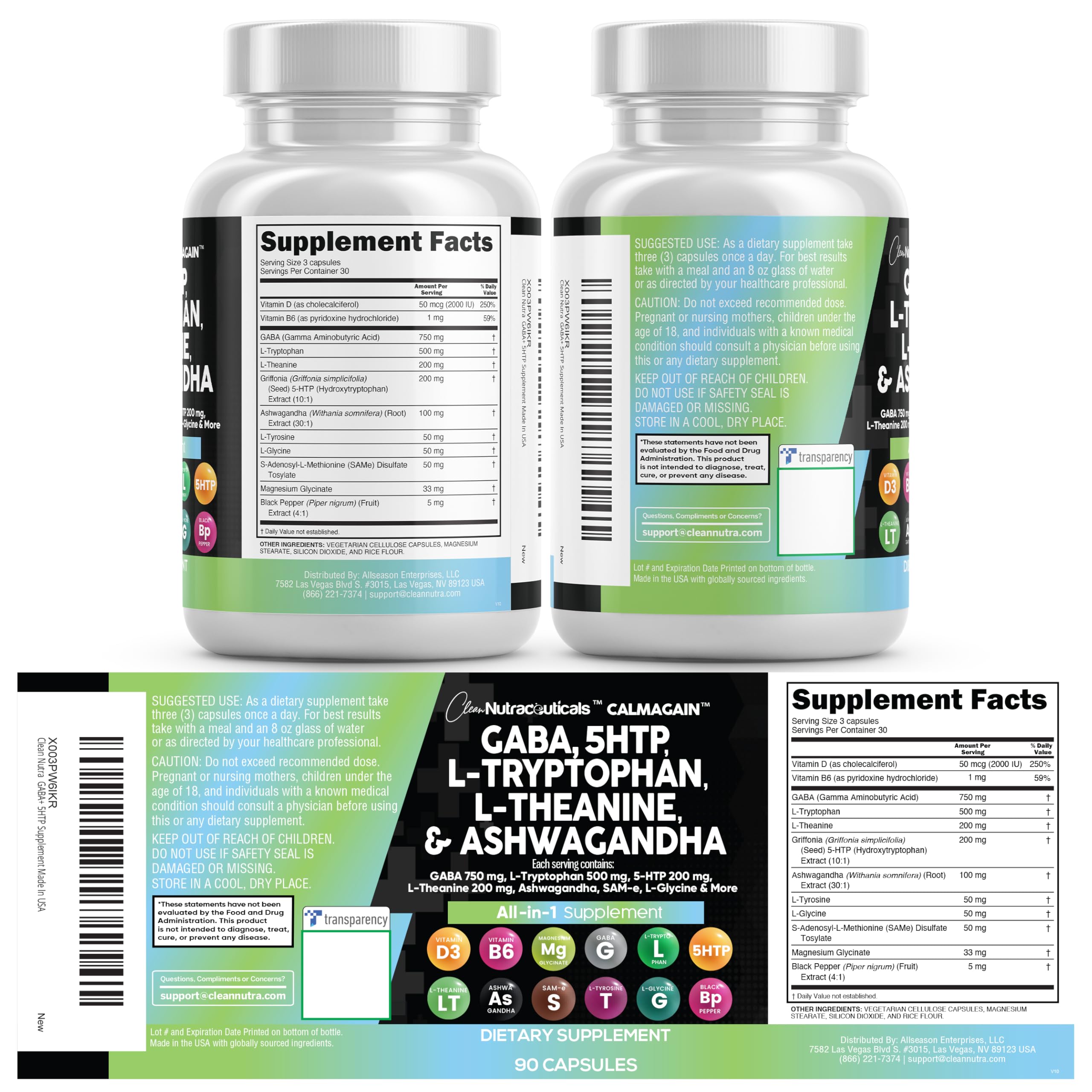 Clean Nutraceuticals CalmAgain logo and packaging reinforce brand trust.