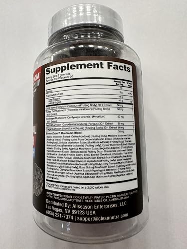 Clean Nutraceuticals cordyceps gummy label indicating energy support for daily routines