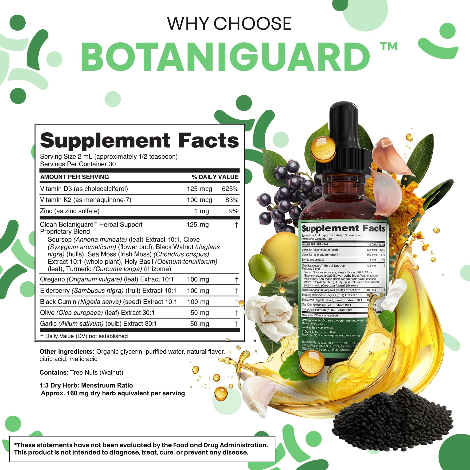 Clean Nutraceuticals d3-k2-zinc label highlights essential vitamins and minerals