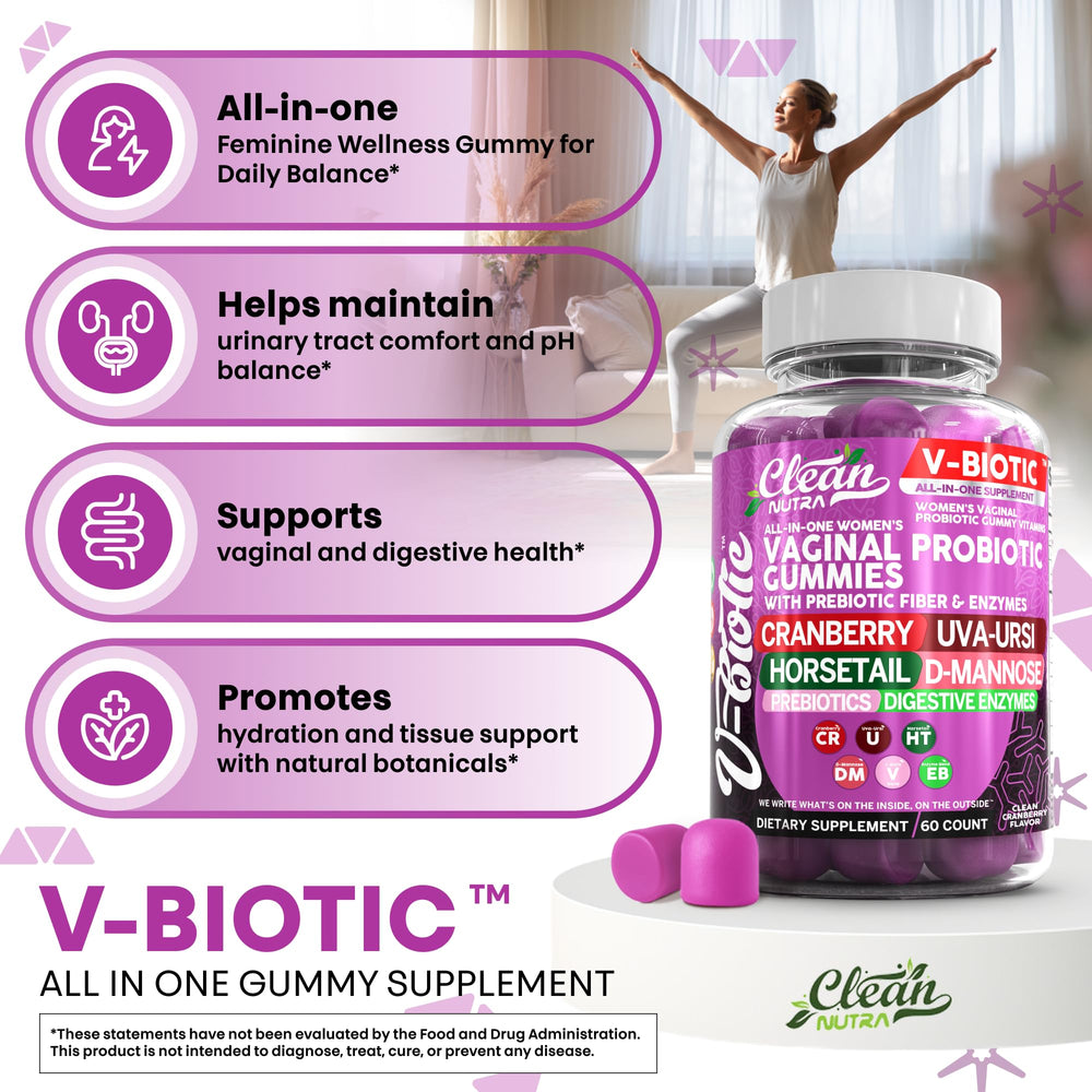 Clean Nutraceuticals Digestive enzymes probiotics gummies pictured for digestion and comfort.
