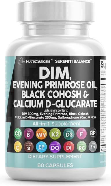 Clean Nutraceuticals DIM Evening Primrose bottle for all-in-one hormonal support