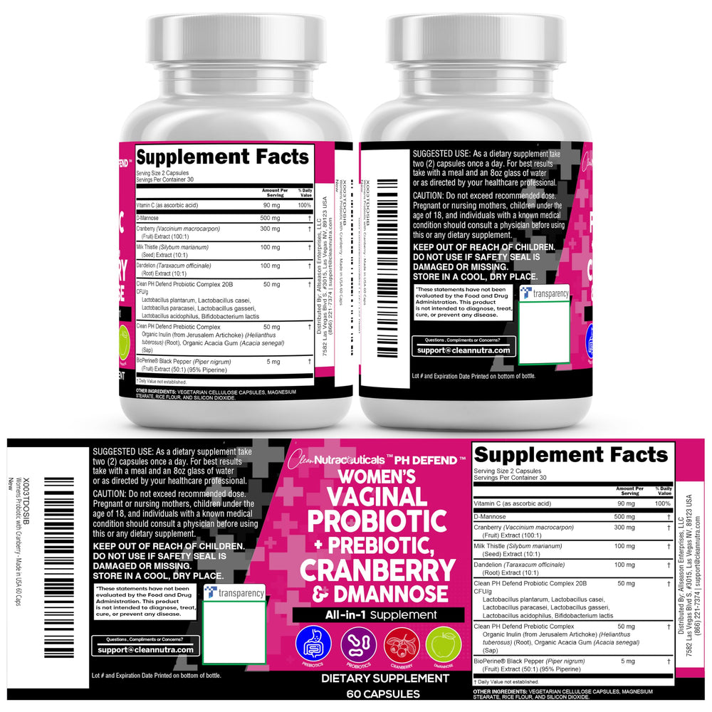 Clean Nutraceuticals easy-to-take capsules for daily feminine wellness.